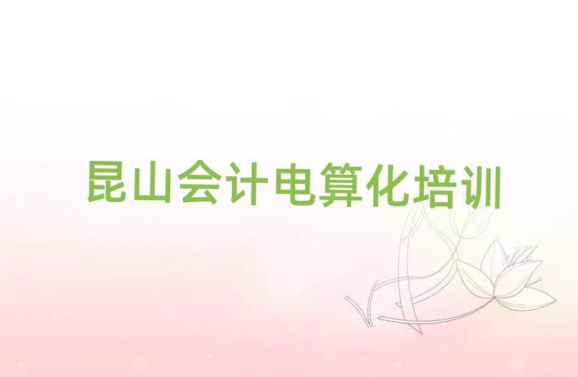 2024年昆山會計電算化培訓報價表