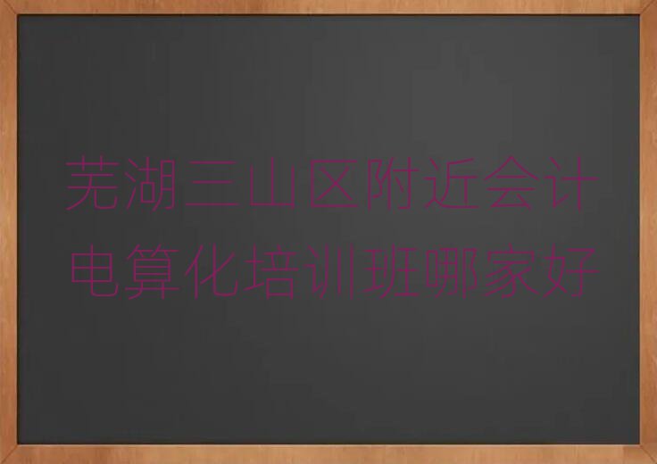 蕪湖三山區附近會計電算化培訓班哪家好