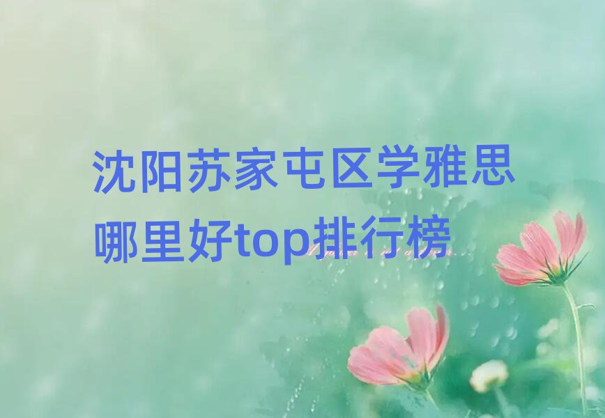 沈陽蘇家屯區(qū)學雅思哪里好top排行榜