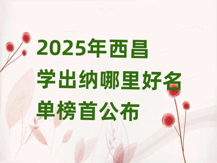 2025年西昌學出納哪里好名單榜首公布