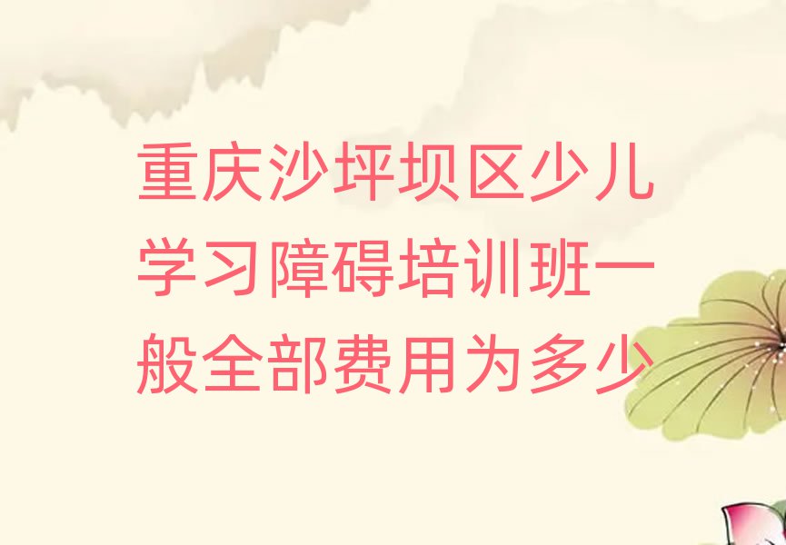 重慶沙坪壩區少兒學習障礙培訓班一般全部費用為多少