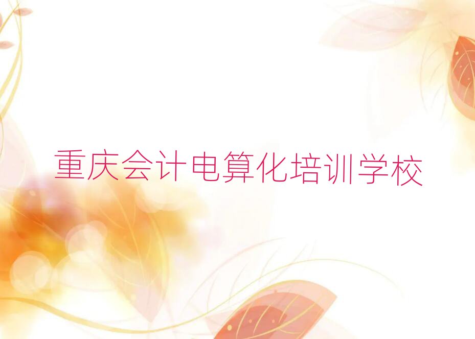 4月重慶南岸區(qū)會計電算化培訓班推薦一下