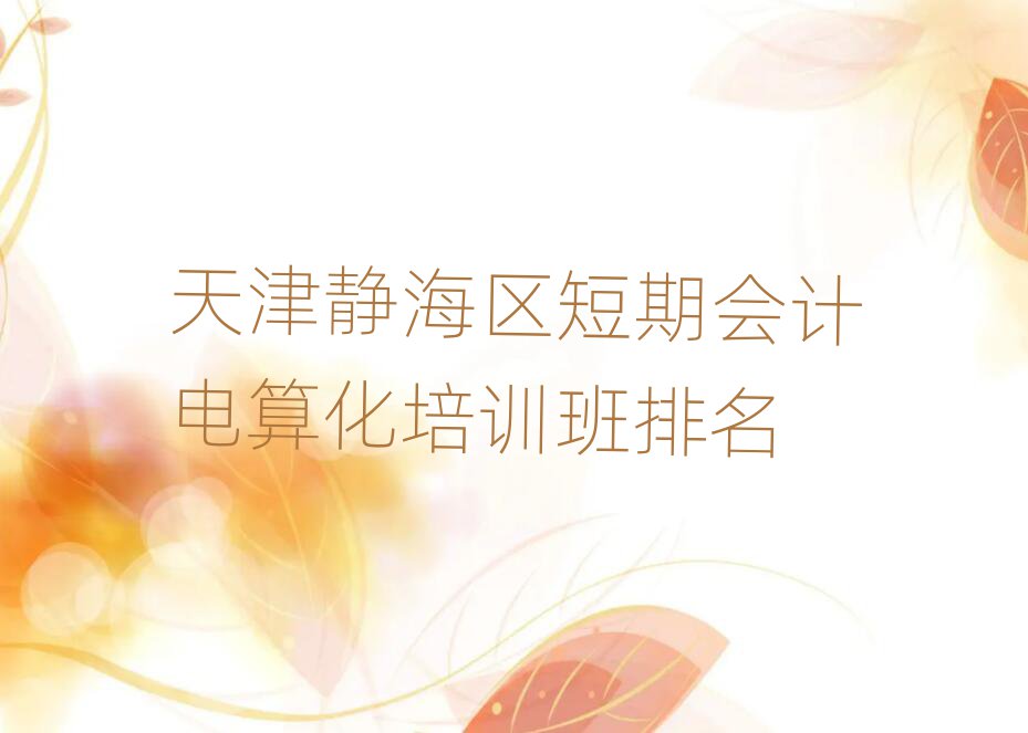 天津靜海區短期會計電算化培訓班排名