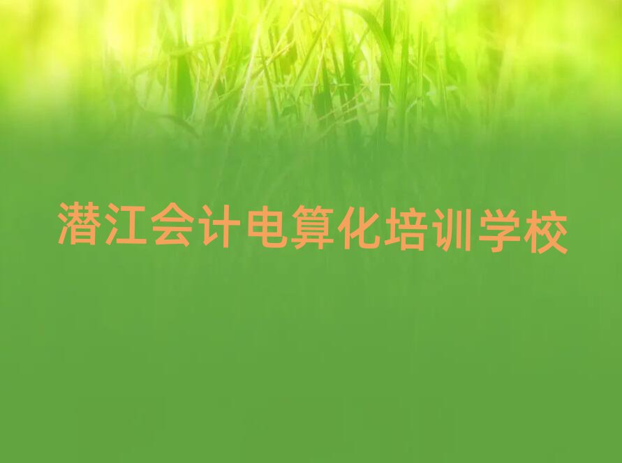 4月潛江哪里有學會計電算化精選名單出爐