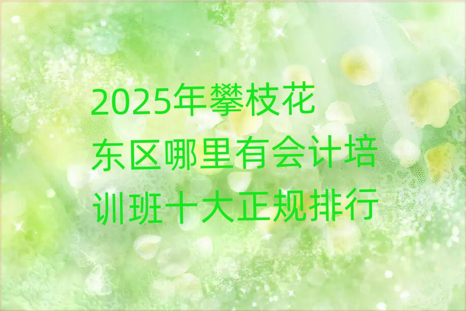 2025年攀枝花東區哪里有會計培訓班十大正規排行