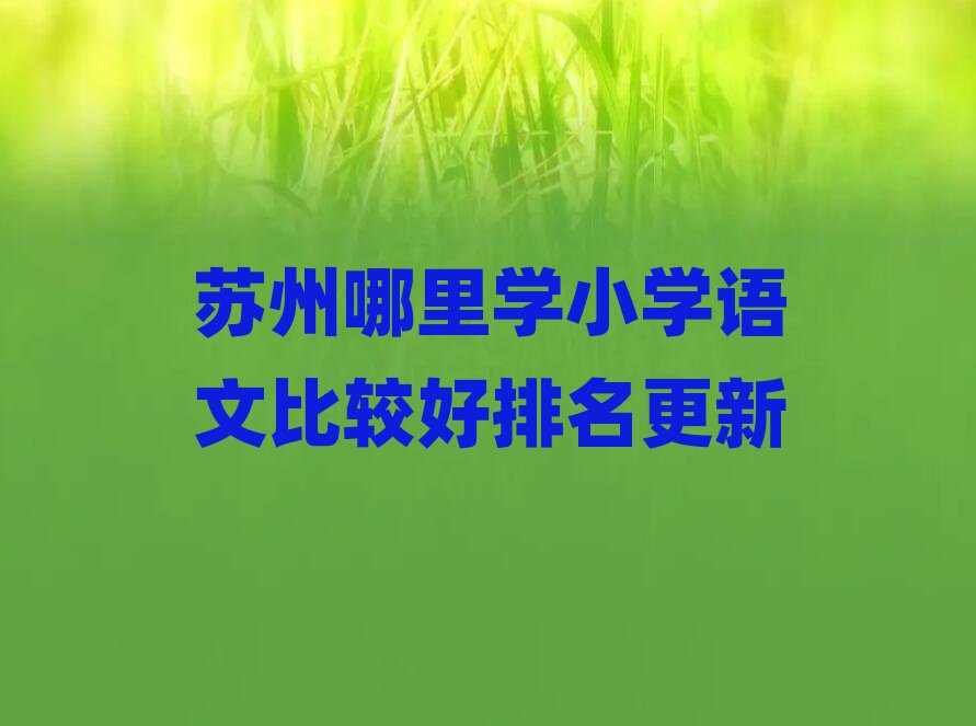 蘇州哪里學(xué)小學(xué)語(yǔ)文比較好排名更新