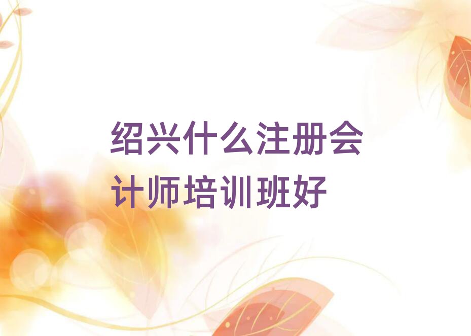 紹興什么注冊會計師培訓班好