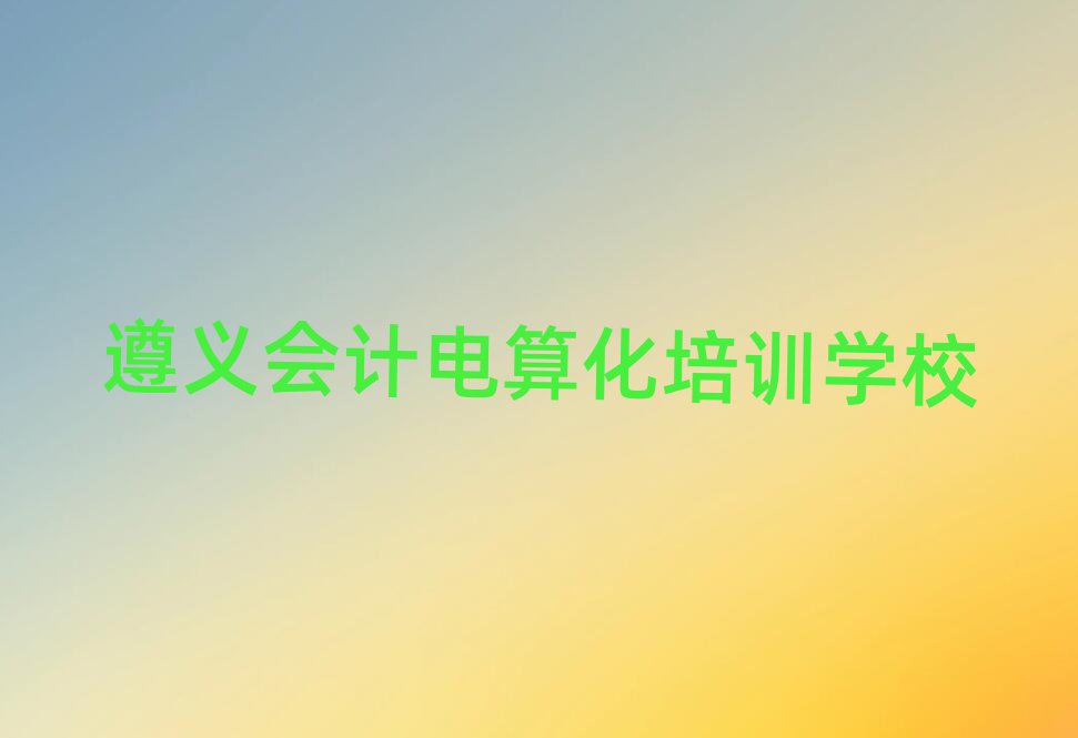 遵義到哪里學(xué)會(huì)計(jì)電算化